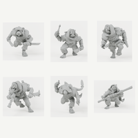 All six Ratfolk sculpts shown unpainted in grey resin. Choose one individual sculpt.
