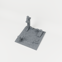 Ruined Area 02 unpainted 28mm tabletop terrain, supplied as separate printed parts