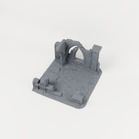 Ruined Area 03 unpainted 28mm tabletop terrain, supplied as separate printed parts