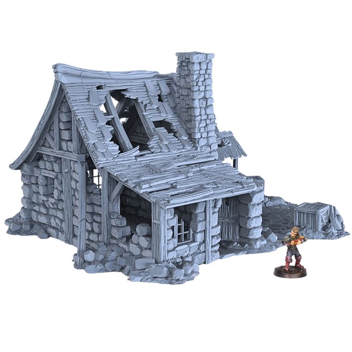 Ruined Blacksmith - 28mm DND/Wargame/RPG Terrain - Molten Prints