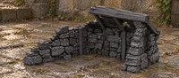 Supplementary product photo for Ruined Medieval House 28mm DND Terrain Set A | Wargaming Scenery for Mordheim, Frostgrave & RPG | Unpainted 3D Printed in unpainted charcoal grey PLA