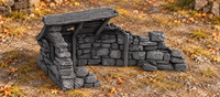 Supplementary product photo for Ruined Medieval House 28mm DND Terrain Set A | Wargaming Scenery for Mordheim, Frostgrave & RPG | Unpainted 3D Printed in unpainted charcoal grey PLA