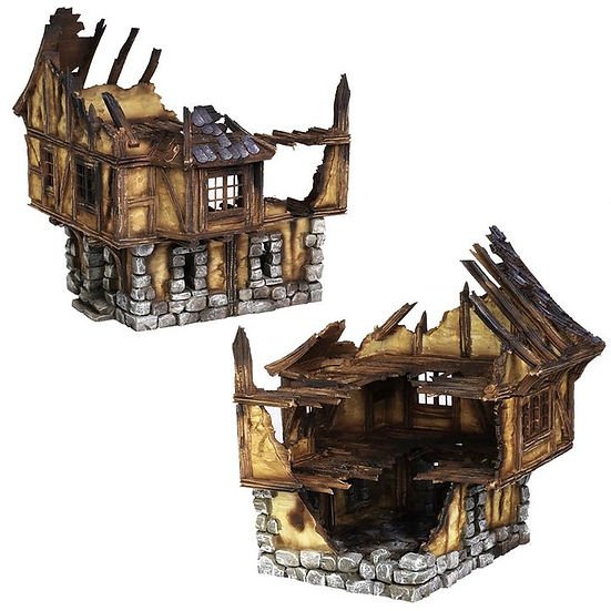 Ruined Medieval House E - 28mm DND/Wargame/RPG Terrain - Molten Prints