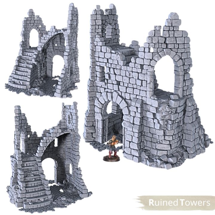 Ruined Tower B - 28mm DND/Wargame/RPG Terrain - Molten Prints