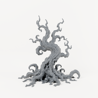 Twisted Skull Tree - Exact included printed components, front view
