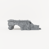 Ruined Bridge with Low Parapet - Exact included printed components, front view