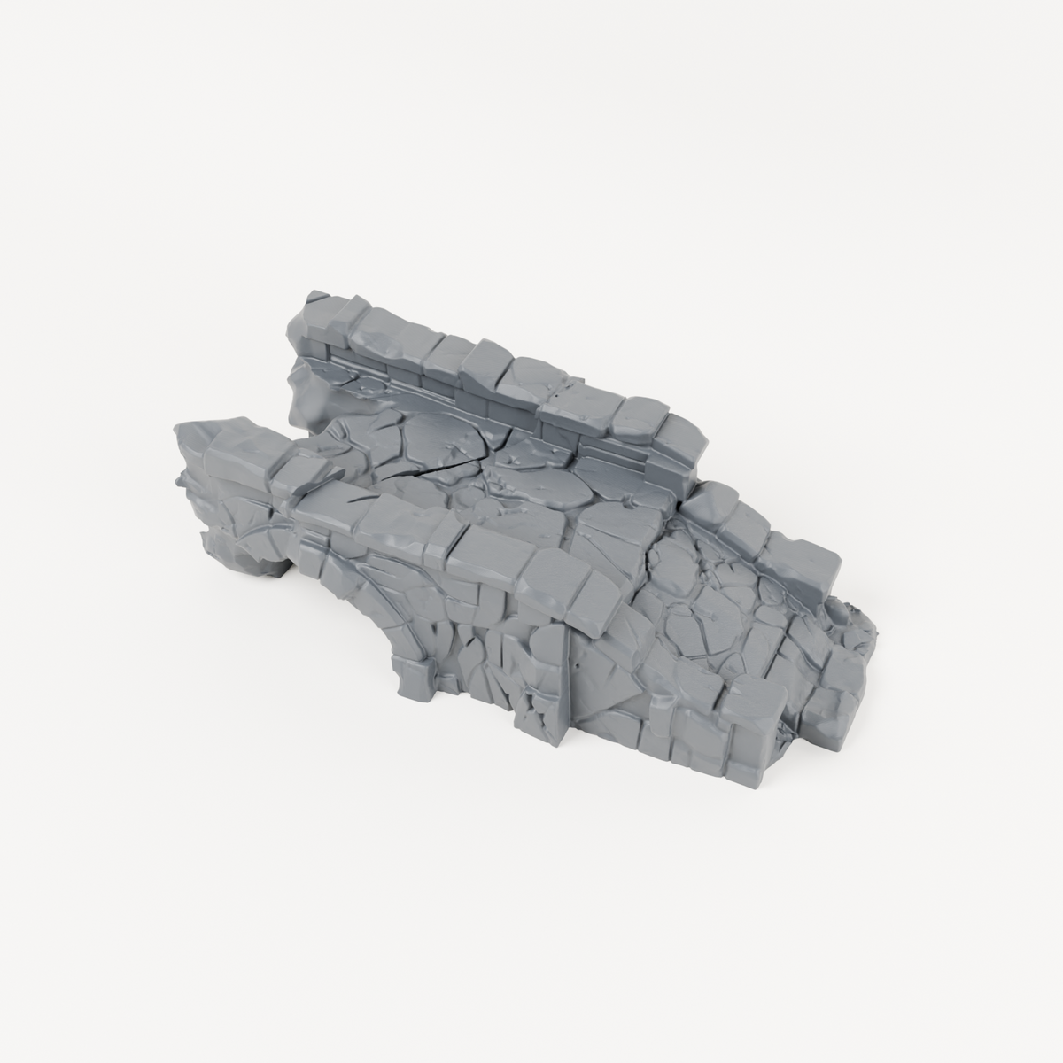 Ruined Bridge with Low Parapet - Exact included printed components, alternate view