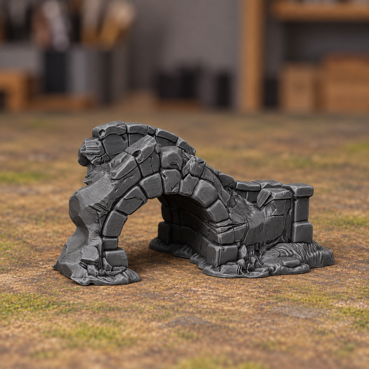 Broken Stone Arch Bridge - Digital product illustration