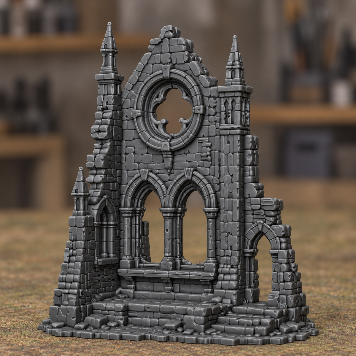 Rose Window Church Front - Digital product illustration