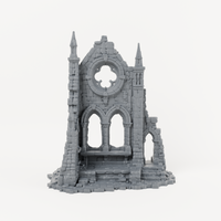 Rose Window Church Front - Exact included printed components, front view