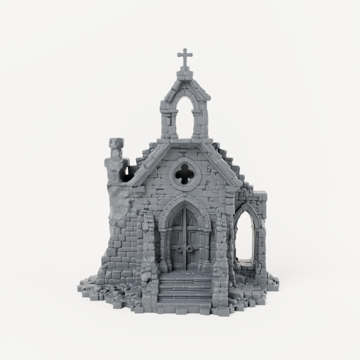 Bell Arch Church Ruin - Exact included printed components, front view