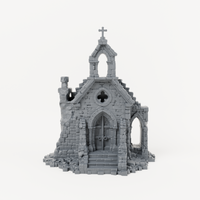 Bell Arch Church Ruin - Exact included printed components, front view