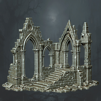 Stepped Gothic Church Ruin - Supplied digital geometry reference