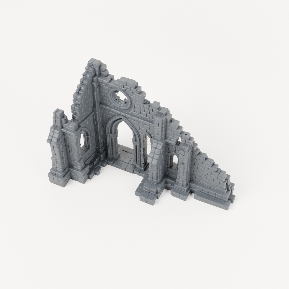 Three Arch Church Wall Ruin - Exact included printed components, alternate view