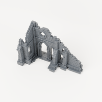 Three Arch Church Wall Ruin - Exact included printed components, alternate view