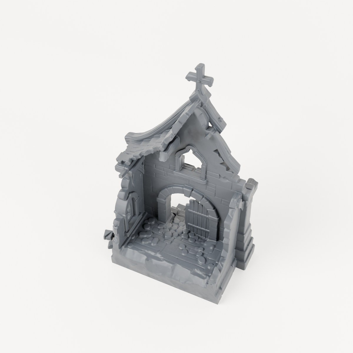 Timber Gable Chapel Front - Exact included printed components, alternate view