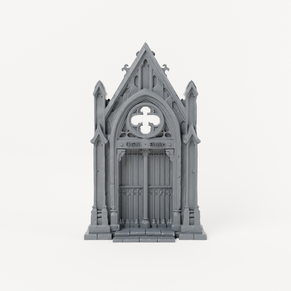 Gothic Chapel Doorway - Exact included printed components, front view
