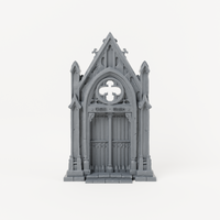Gothic Chapel Doorway - Exact included printed components, front view