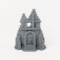 Timber Braced House Facade - Exact included printed components, front view