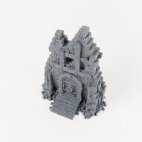 Timber Braced House Facade - Exact included printed components, alternate view