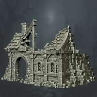 Ruined House with Twin Roof Gables - Supplied digital geometry reference