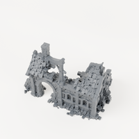 Ruined House with Twin Roof Gables - Exact included printed components, alternate view