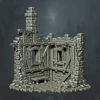 Ruined House Corner with Chimney - Supplied digital geometry reference