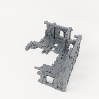 Ruined House with Gothic Windows - Exact included printed components, alternate view