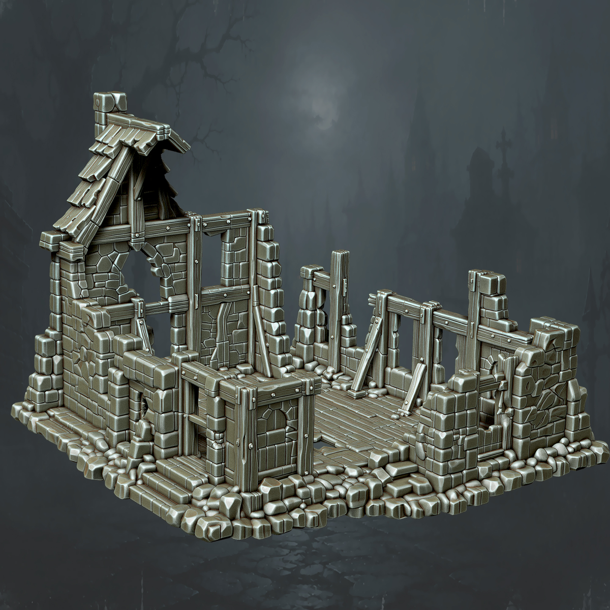 Open Timber Cottage Ruin - Supplied digital geometry reference