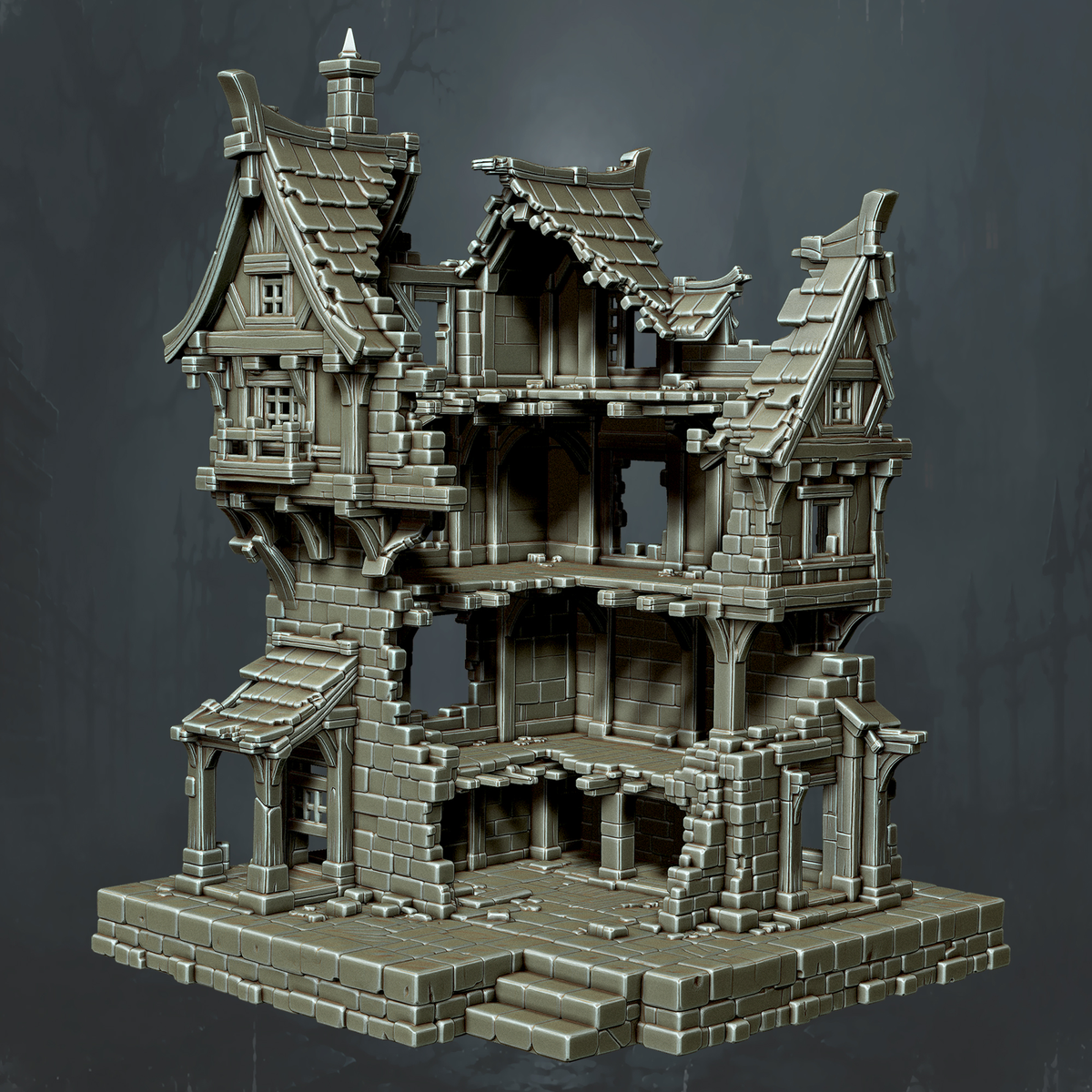 Three Gable House Ruin - Supplied digital geometry reference