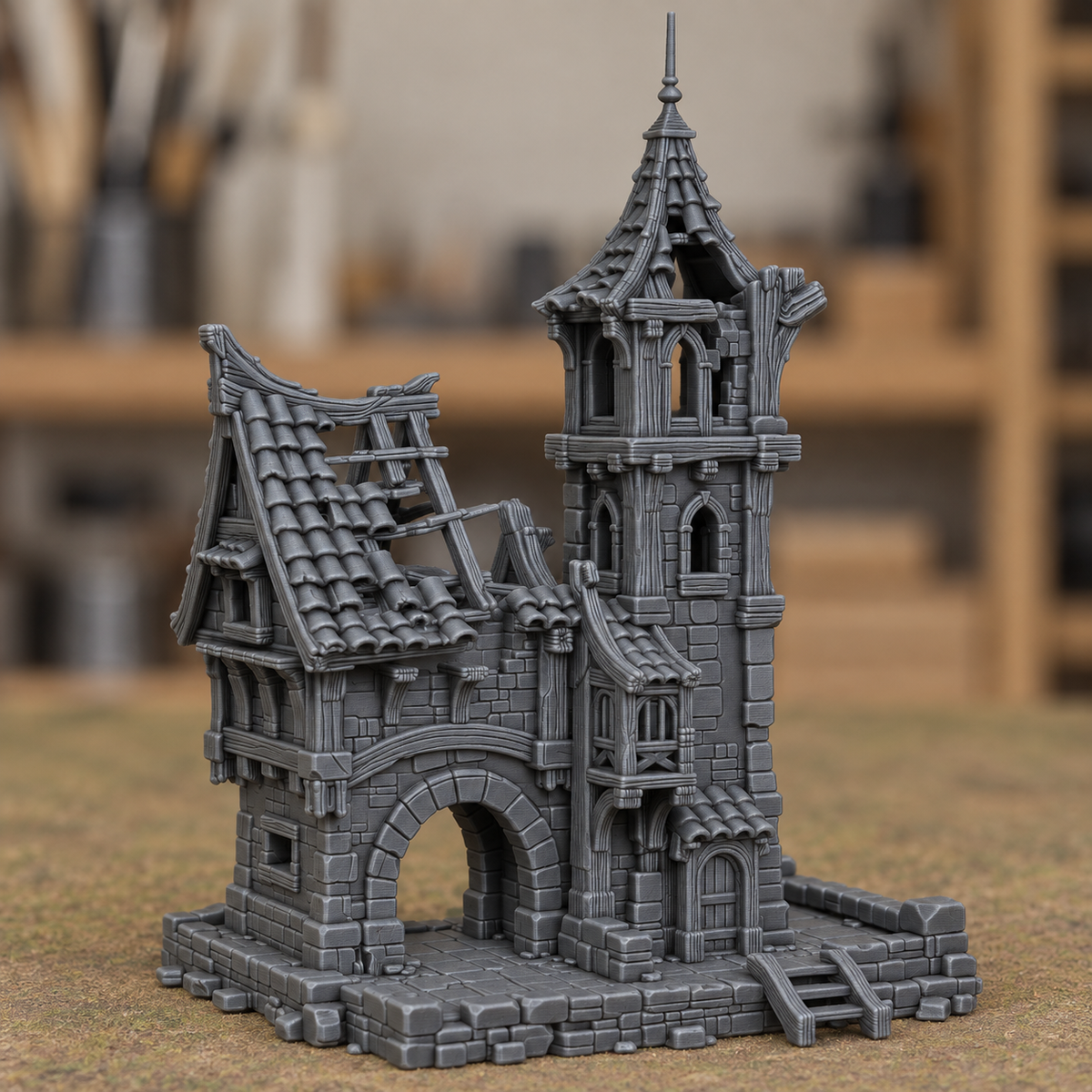 Ruined Spire Gatehouse - Digital product illustration