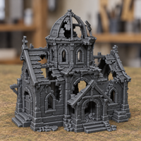 Ruined Domed Tower House - Digital product illustration