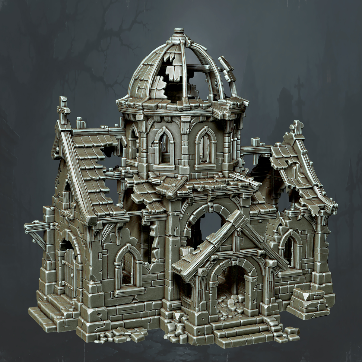 Ruined Domed Tower House - Supplied digital geometry reference