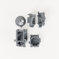 Ruined Domed Tower House - Exact included printed components, overhead view