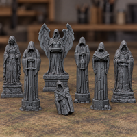 Seven Weathered Statue Scenery Pieces - Digital product illustration