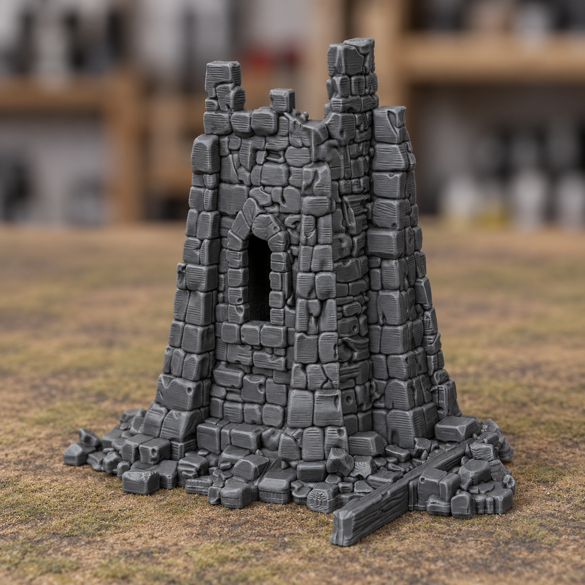 Broken Stone Tower Wall - Digital product illustration