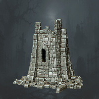 Broken Stone Tower Wall - Supplied digital geometry reference