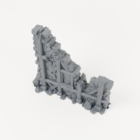 Timber Braced Ruined Wall - Exact included printed components, alternate view