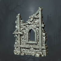 Ruined Arched Window Wall - Supplied digital geometry reference