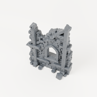 Ruined Arched Window Wall - Exact included printed components, alternate view