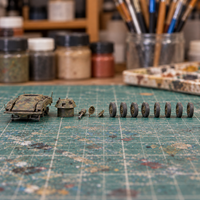 Iron Advance Turreted Armoured Car. Painted display example. Supplied unpainted. Background items not included.