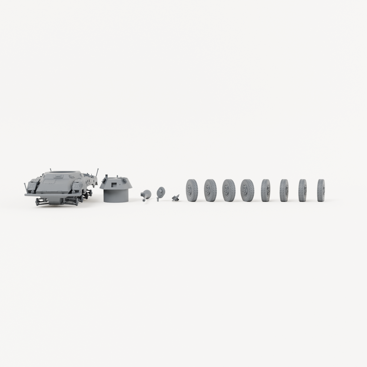 Iron Advance Turreted Armoured Car. Complete kit, supplied unpainted. SKU IROADV-61IH-MOL.