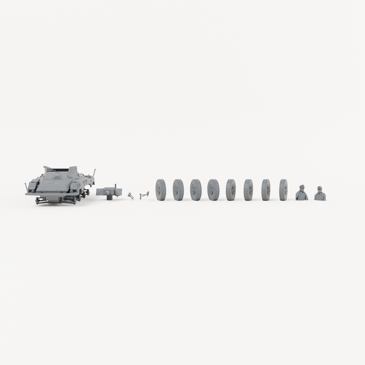 Iron Advance Short-Gun Armoured Car. Complete kit, supplied unpainted. SKU IROADV-71IH-MOL.