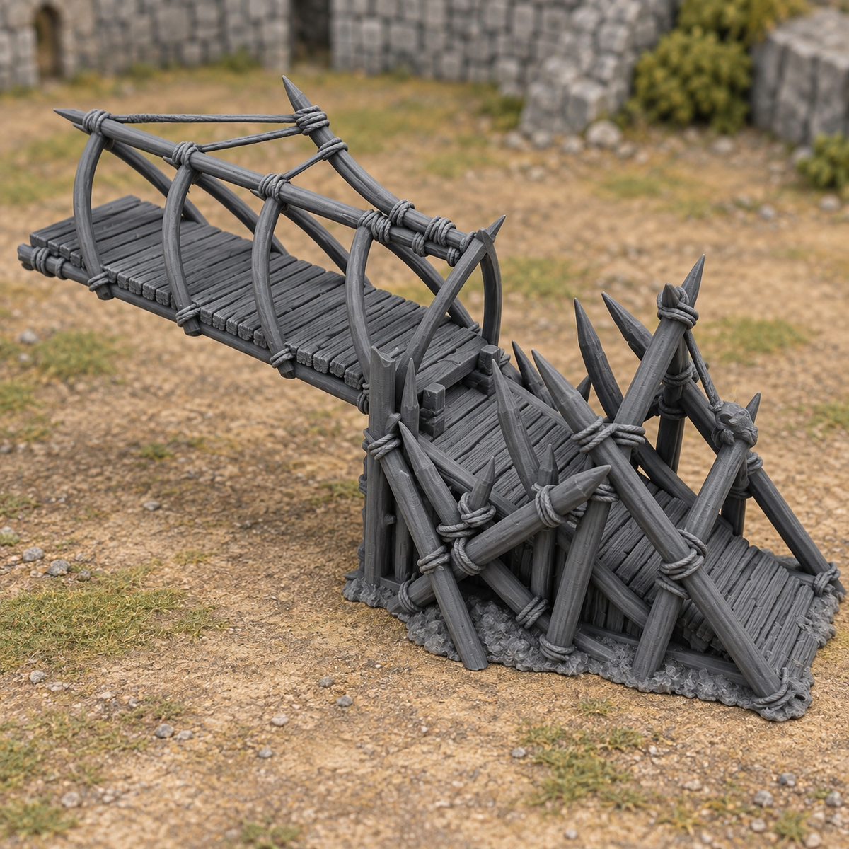 Supplementary product photo for Siege Tower - 28mm Tabletop Terrain for Epic Battles in unpainted charcoal grey PLA
