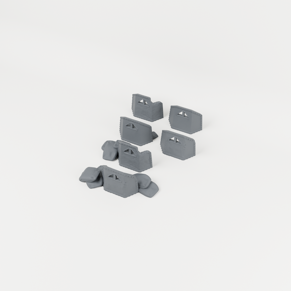 Simple Defence Barricades Set unpainted 28mm tabletop terrain