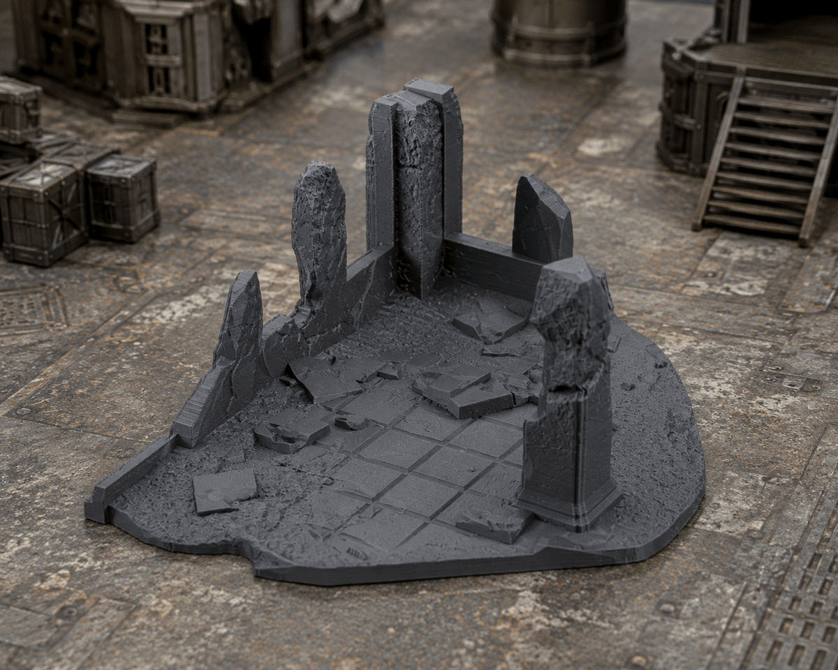 Small Battlefield Ruins – 28mm Tabletop Terrain for Sci-Fi Wargaming - Molten Prints