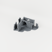 Small Medieval Ruin 01 unpainted 28mm tabletop terrain, supplied as separate printed parts