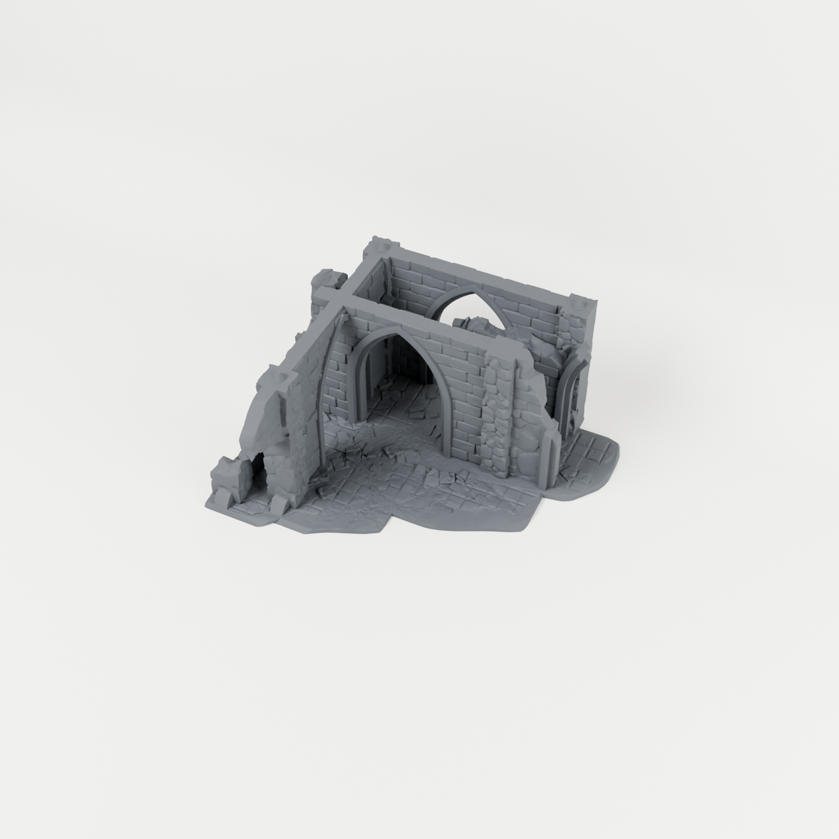 Small Medieval Ruin 03 unpainted 28mm tabletop terrain, supplied as separate printed parts
