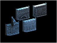 Stone Wall Set IV painted reference example, product supplied grey and unpainted
