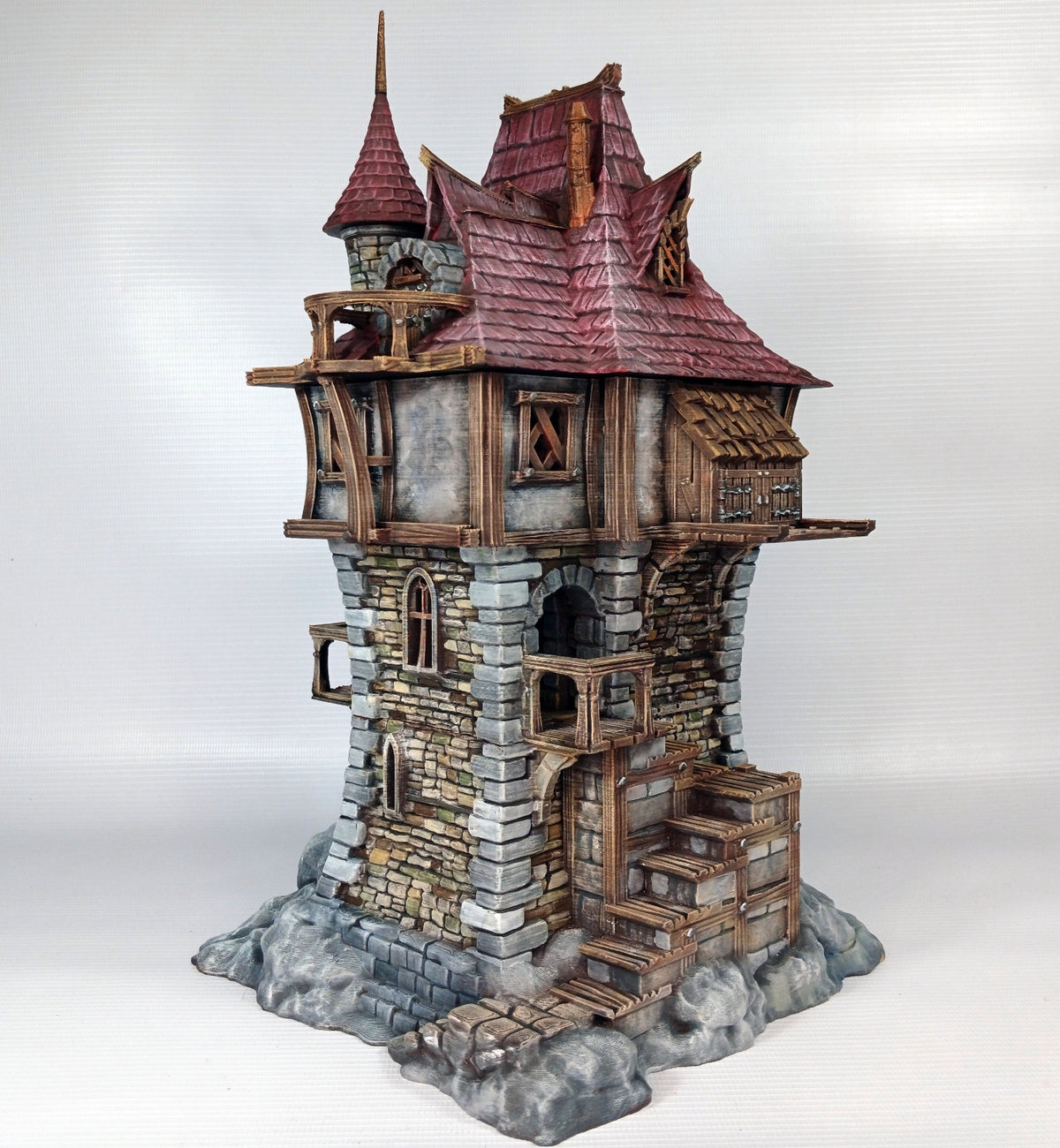Cliffside Manor painted reference example, product supplied grey and unpainted